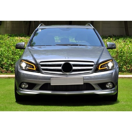 Phares Avant En Light Bar + Clignotant Séquentiel - Mercedes Classe C W204 De 2007 - 2011