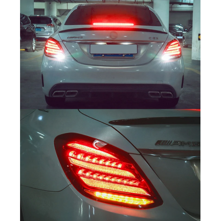 Feux Arrières Light Bar + Clignotant Séquentiel - Mercedes Classe C W205 De 2015 - 2021