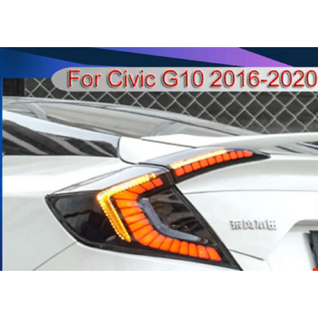 Feux Arrières Light Bare Animé + Clignotant Séquentiel - Honda Civic De 2016 - 2020