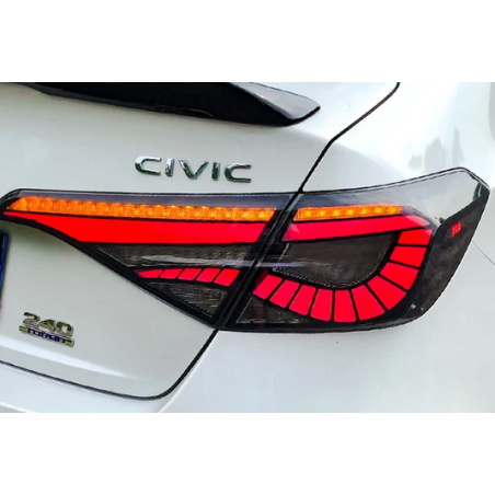 Feux Arrières Light Bare Animé + Clignotant Séquentiel - Honda Civic De 2021 - 2023