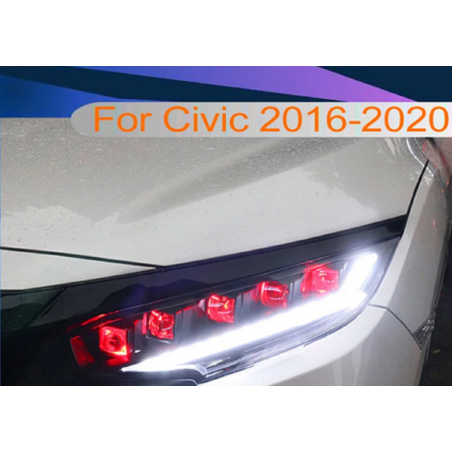 Phares avant Light Bar + Clignotant Séquentiel - Honda Civic De 2016 - 2020