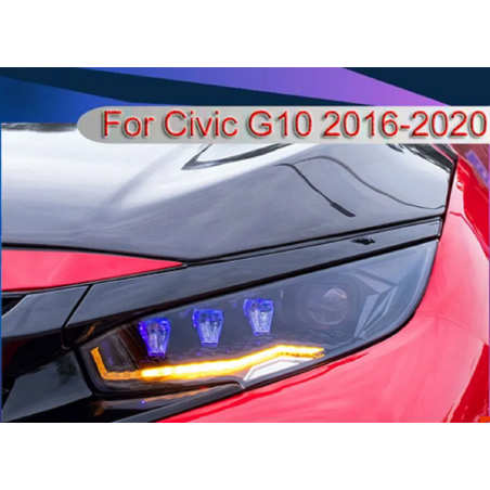 Phares avant Full Led + Clignotant Séquentiel - Honda Civic De 2016 - 2020
