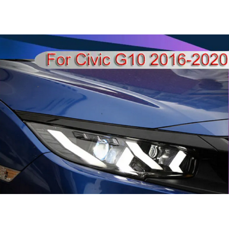 Phares avant Light Bar Animé + Clignotant Séquentiel - Honda Civic De 2016 - 2020