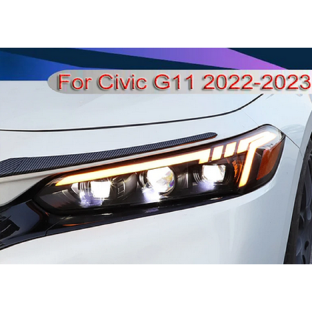 Phares avant Light Bar Animé + Clignotant Séquentiel - Honda Civic De 2021 - 2023
