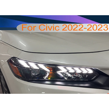 Phares avant Light Bar Animé + Clignotant Séquentiel - Honda Civic De 2021 - 2023