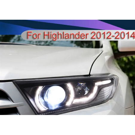 Phares avant Light Bar Animé + Clignotant Séquentiel - Toyota HighLander De 2012 - 2014