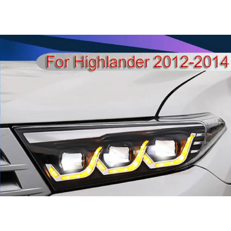 Phares avant Light Bar Animé + Clignotant Séquentiel - Toyota HighLander De 2012 - 2014