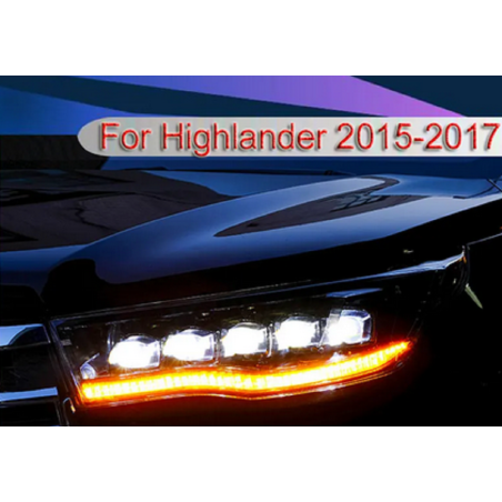Phares avant Light Bar Animé + Clignotant Séquentiel - Toyota HighLander De 2015 - 2017