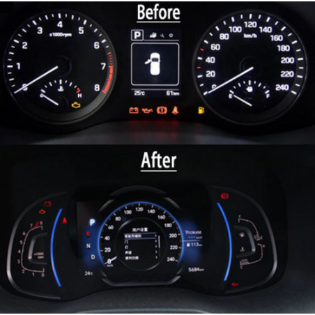 Cockpit Virtuel Compteur de vitesse d'affichage Pour Hyundai Tucson 2015 - 2018