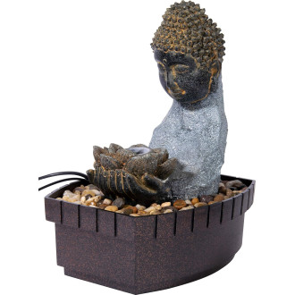 Fontaine d'intérieur Forme Bouddha Gris - 20,5 x 16,5 x...