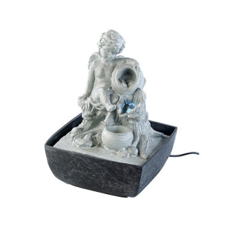 Fontaine d'intérieur lumineuse Ange verseau - 17 x 23 x...
