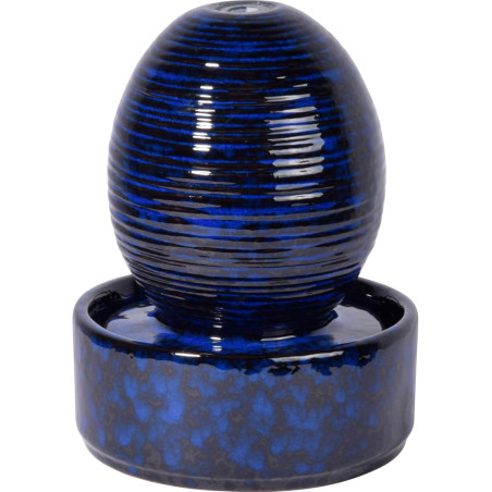 Petite Fontaine d'intérieur, en céramique, avec Pompe 17 x 17 x 21 cm, Bleu foncé