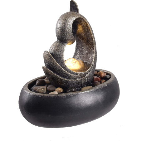 Fontaine d’intérieur décorative Cascade LED Teamson Home Gris foncé et Bronze