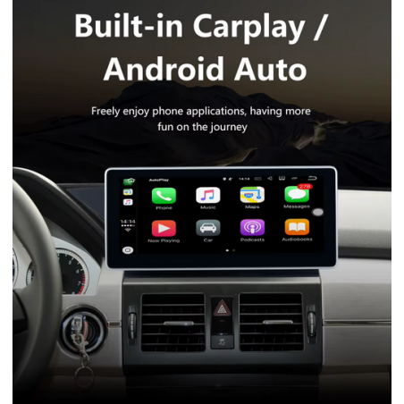 Autoradio GPS Android 10.25 pouce, HD, Carplay, DSP GPS - Mercedes Classe GLK X2049 De 2008 - 2014