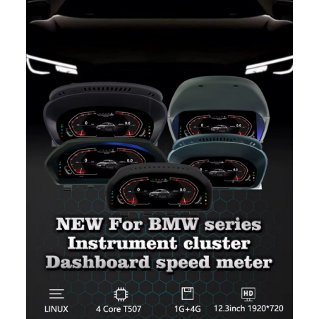 Cockpit Virtuel Compteur de vitesse d'affichage Pour BMW Série 1 F20 F52 Série 2 F22 X1 F48 F49 X2 F39 2013-2022