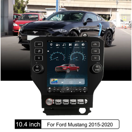 Autoradio Tesla 10.4", Android 13.0, 12Gb + 256 GB Bluetooth, Wifi, Carplay, GPS - Ford Mustang De 2015 - 2020