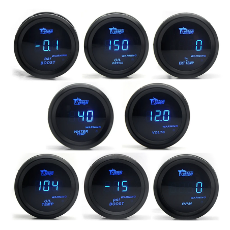 Jauge Pour Voiture Avec Led Bleu En 52mm