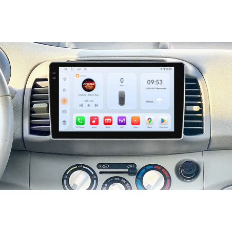Autoradio 9", 128 Go, Bluetooth, Wifi, Carplay, GPS + Camera 360° - Nissan Micra K12 De 2002 - 2010