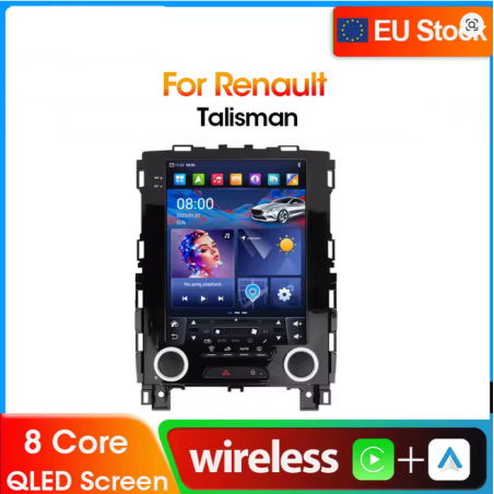 Autoradio Tesla 10.0", Bluetooth, Wifi, Carplay, GPS - Renault Talisman 4 De 2017 - 2022