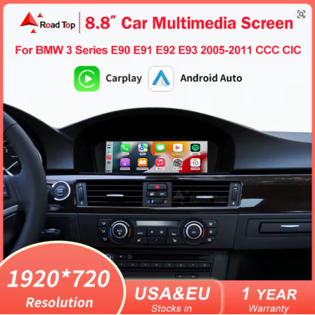 Autoradio 8.8", GPS, Bluetooth, Carplay, Caméra 360° EN CIC - BMW Série 3 E90 E91 E92 E93 De 2005 - 2011