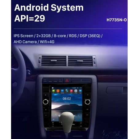 Autoradio tesla 9.7 Inch, Android 10, Navigation GPS, Carplay, écran tactile HD - AUDI A4 De 2002 - 2008