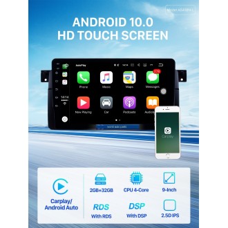 Autoradio 9", Android 12.0, HD écran tactile GPS pour BMW...
