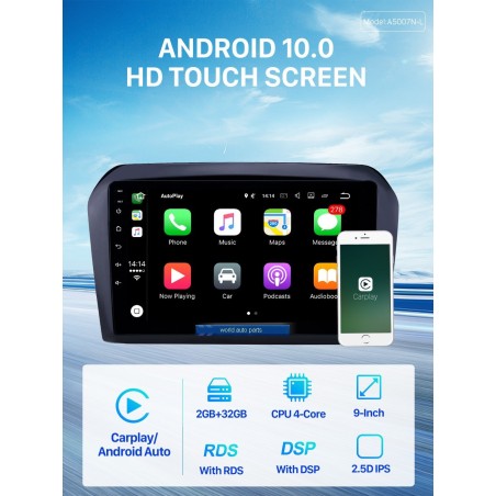 Autoradio 9", Android 10, HD écran tactile GPS - VW Jetta De 2013 - 2017