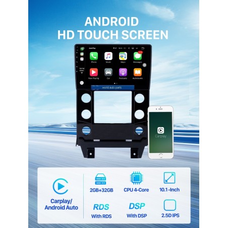 Autoradio 10.1", Android 10, HD écran tactile GPS - VW T5 De 2015