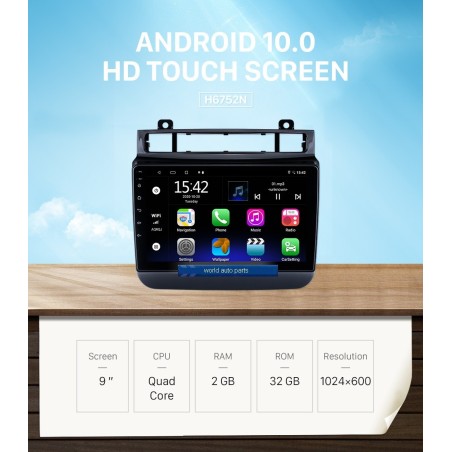 Autoradio, 9", Android 10, HD écran tactile GPS - VW Touareg De 2011 - 2017