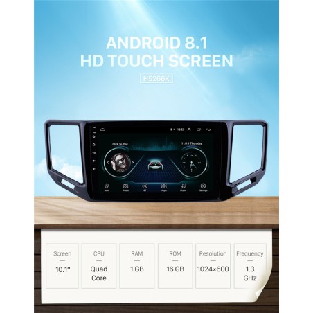 Autoradio 10.1", Android 10, HD écran tactile GPS - VW Teramont De 2017 - 2018