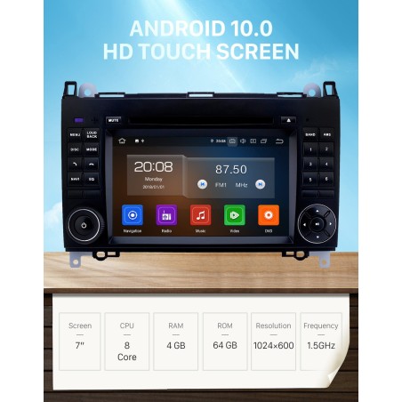 copie de Autoradio 7", Android 10, HD, Carplay, EVO, DSP GPS - Mercedes Sprinter De 2004 - 2012