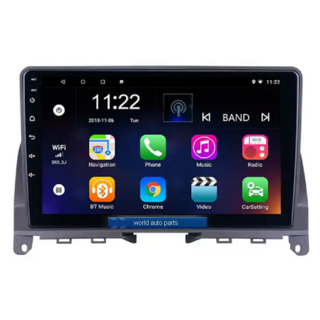 Autoradio 9", Android 12, HD, Carplay, DSP GPS - Mercedes Classe C W204 De 2007 - 2014