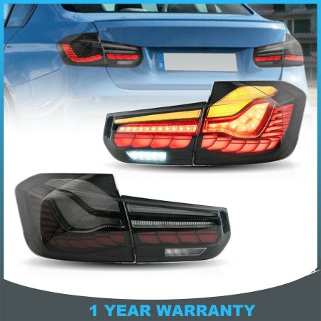 Feux Arrières Light Bar Fumé + Clignotant Séquentiel - BMW Série 3 F30 F35 F80 De 2012 - 2018