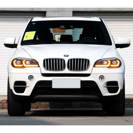 Phares Avant Light Bar + Clignotant Light Bar Séquentiel + Full Led - BMW Série X5 E70 De 2007 -2013