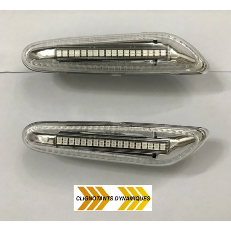 Répétiteurs Latéraux Séquentiel Clair Pour BMW E81, E82, E87, E88, E90, E91, E92, E93