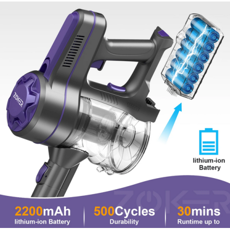 Aspiration Portable Bâton Rétractable Sans Fi De 250W