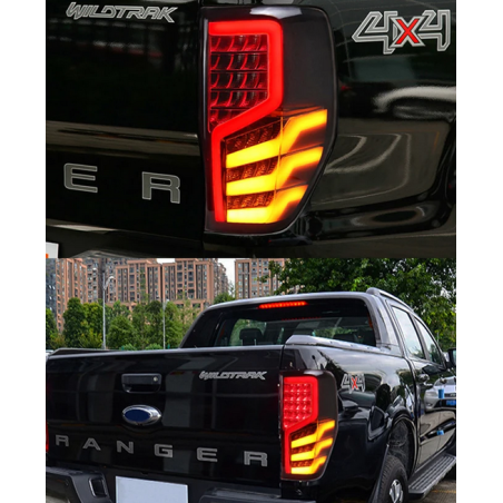 Feux Arrières Light Bar Rouge + Clignotant Séquentiel - Ford Ranger De 2012 - 2018