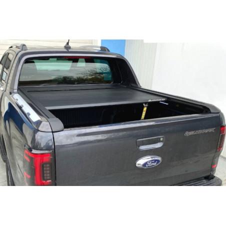 Couvre Benne Coulissant En Aluminium Noir Mountain Top Super Cab - Ford Ranger Wildtrack De 2012 - 2022