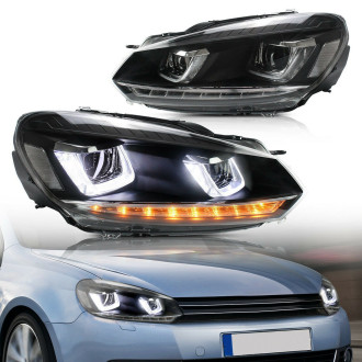 Phares avant Light Bar En U + Clignotant Séquentiel - VW...