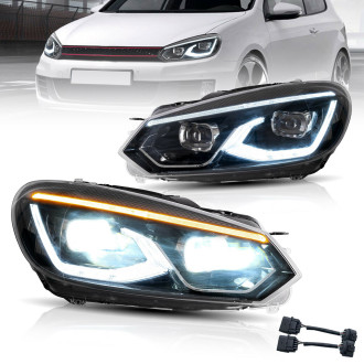 Phares avant à Led + Clignotant à Led - VW Golf 6 De 2008...